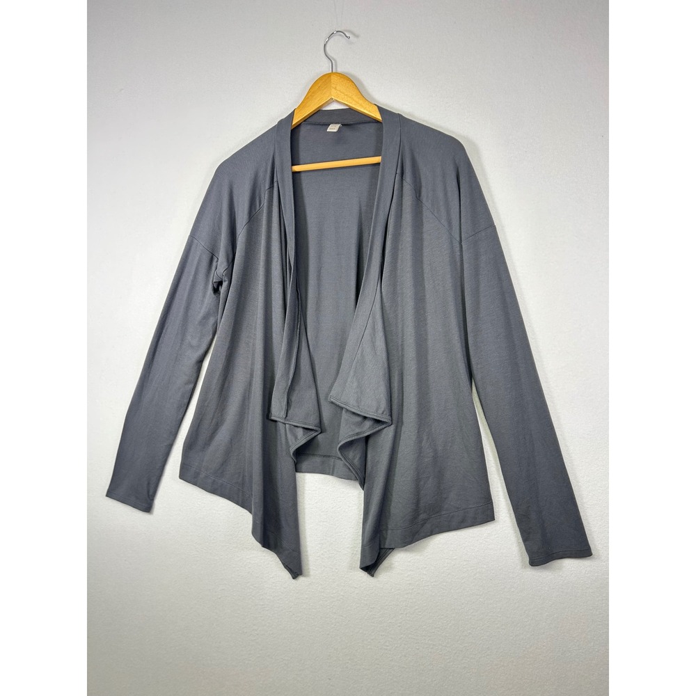 Minimalist Old Navy Women M‎ Gray Draped Open Front Waterfall Cardigan Sweater - Picture 10 of 10